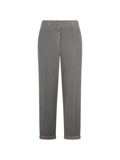 Peserico Ribbed Trousers In Gray