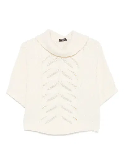 Peserico Ribbed Turtleneck Sweater In Gold