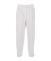 Peserico Relaxed Fit Trousers With Textured Ribbing In White