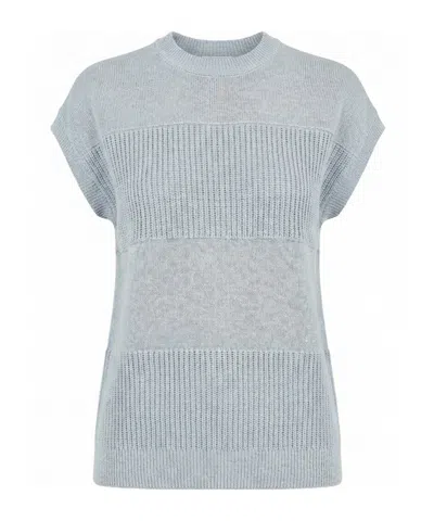 Peserico Ribbed Vest In Blue