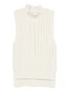 Peserico Ribbed High-neck Sleeveless Top In White