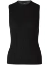 Peserico Ribbed Wool Top In Black