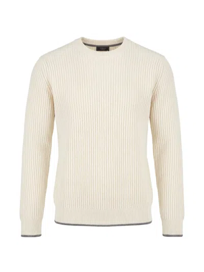 Peserico Ribbed-knit Crew-neck Sweater In Neutral