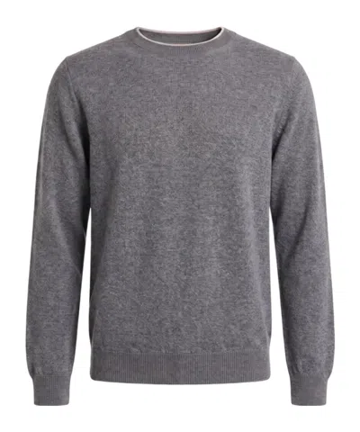 Peserico Crew-neck Long-sleeve Knit Top In Gray