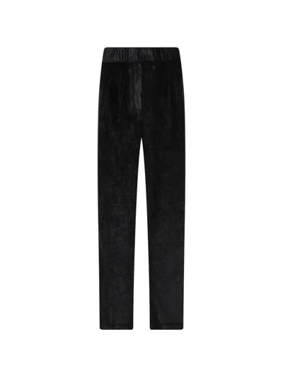 Peserico Ribbed-knit Elasticated Trousers In Black