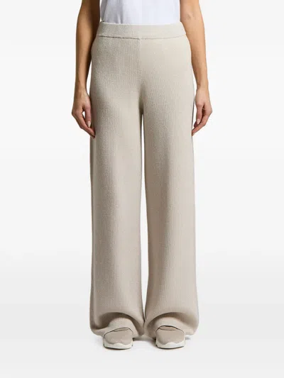 Peserico Ribbed-knit Palazzo Pants In Brown