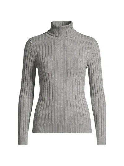 Peserico Ribbed-knit Roll-neck Sweater In Gray