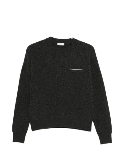 Peserico Ribbed-knit Sweater In Gray