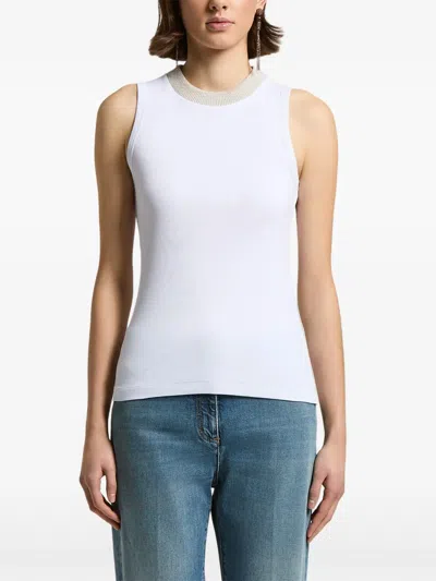 Peserico Ribbed-knit Top In White