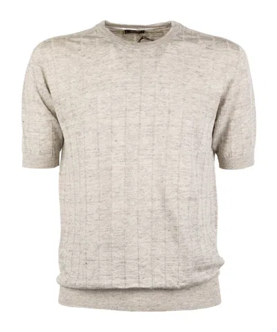 Peserico Ribbed-knit T-shirt In Brown
