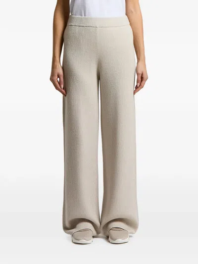 Peserico Ribbed-knit Wide-leg Trousers In Neutral