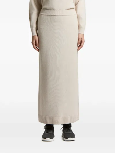 Peserico Ribbed-trim Maxi Skirt In Neutral