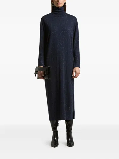 Peserico サイドスリット ドレス In Blue