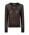 Peserico Round-neck Knit Sweater In Brown