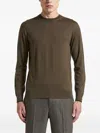 Peserico Round-neck Long-sleeve Sweater In Brown