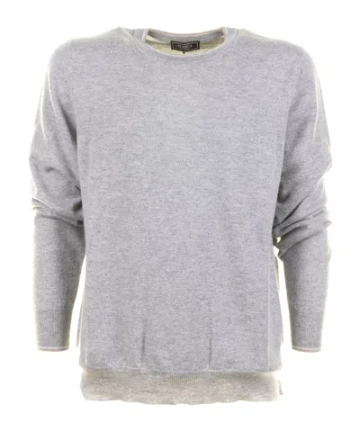 Peserico Round-neck Ribbed Sweater In Gray