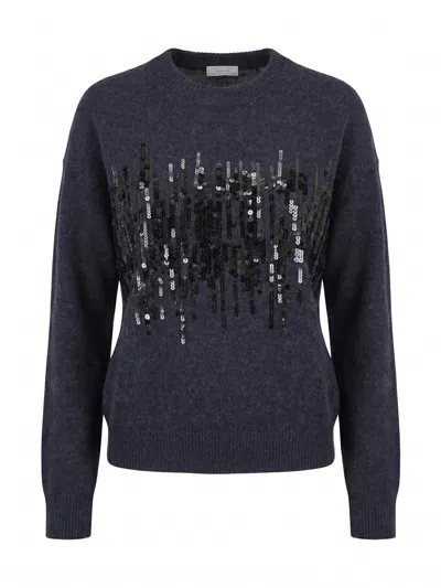 Peserico Sequin-embellished Sweater In Multi