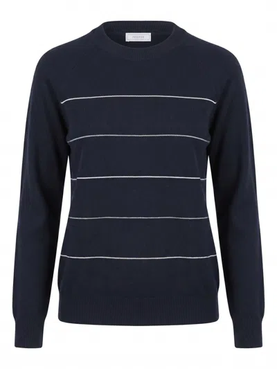 Peserico Round Neck Sweater In Blue