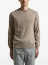 Peserico Crewneck Wool And Cashmere Sweater In Brown