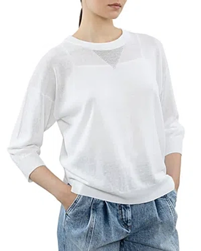 Peserico Round Neck Sweater In Pure White