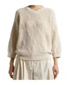 Peserico Sequinned Sweater In Quartz Sand