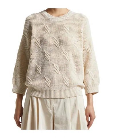 Peserico Sequinned Jumper In Beige
