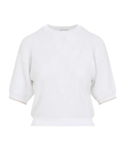 Peserico Round Neck Sweater In White