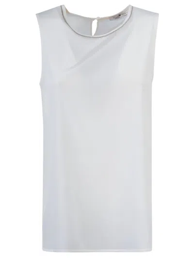 PESERICO ROUND NECK SLEEVELESS TOP