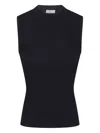 Peserico Textured Sleeveless Knit Top Shine In Black
