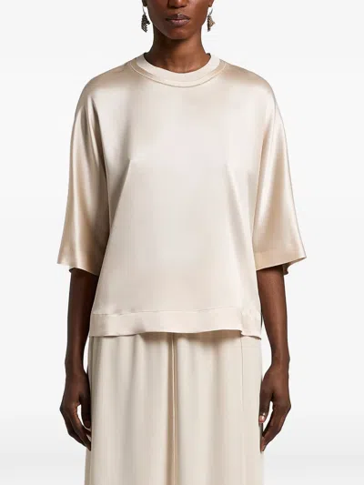 Peserico Round-neck Top In Neutral