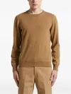 Peserico Round-neck Wool-cashmere Sweater In Brown