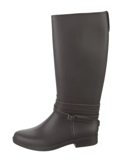 Pre-owned Peserico Rubber Rain Boots In Brown