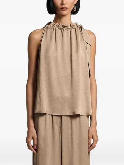 Peserico Ruched-detail Top In Brown