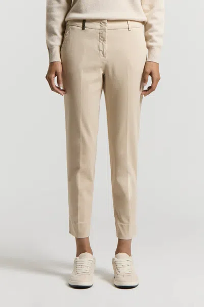 Peserico Ruffled Fabric Trousers In Neutral