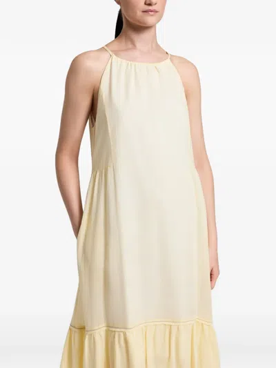Peserico Ruffled Midi Dress In Yellow