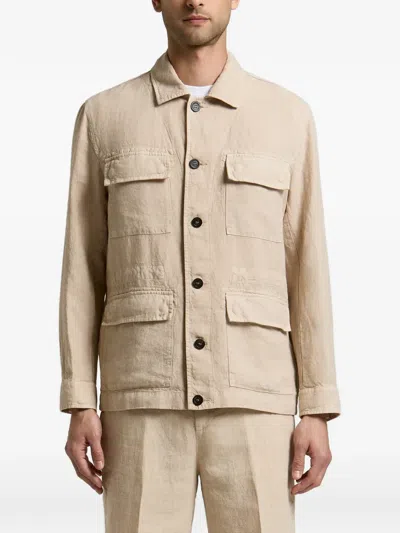 Peserico Saharan Four-pocket Button-up Jacket In Neutral