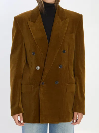 Peserico Saint Laurent Velvet Jacket In Green