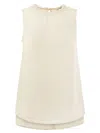 Peserico Sleeveless Linen Top In Sand