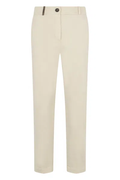 Peserico Sandy Colored Pants With A Minimal And Versatile Design. In Neutral