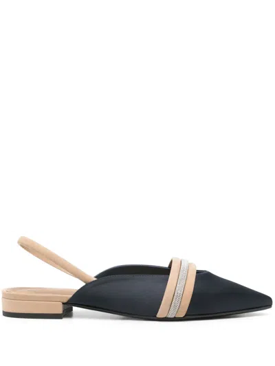 Peserico Satin Ballet Flats In Blue