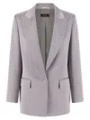 Peserico Lace-up Dress Coat In Gray