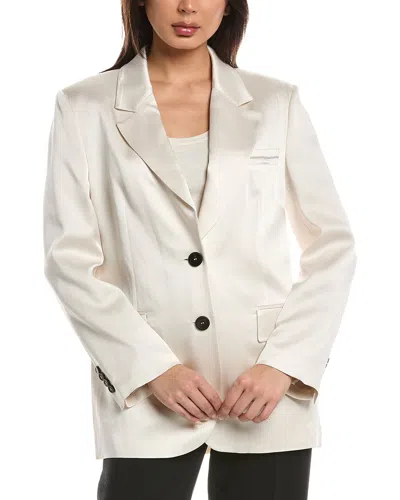 Peserico Satin Blazer In White