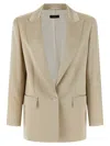 Peserico Satin Blazer Blazers Beige In Neutral