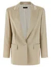 Peserico Satin Blazer Blazers Beige In Neutral