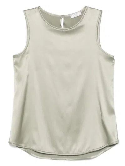 Peserico Satin Blouse In Green