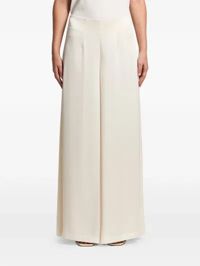 Peserico Satin Crepon Trousers In Neutral