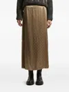 Peserico Satin-dot Midi Skirt In Brown