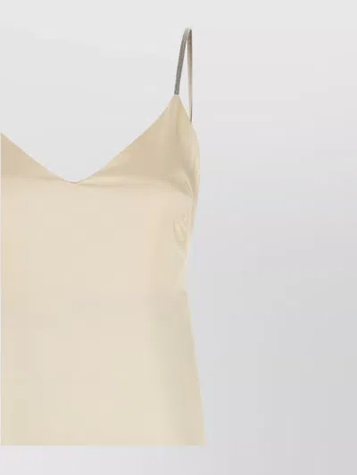 Peserico Satin Dress With Spaghetti Straps And V-neckline In Burgundy
