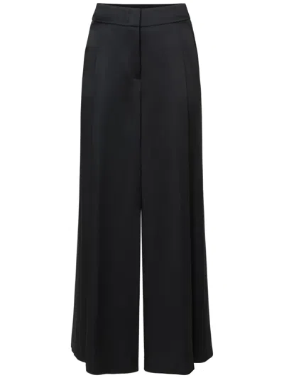 Peserico Satin-finish Palazzo Trousers In Schwarz