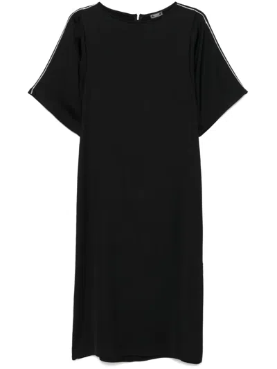 Peserico Satin Midi Dress In Black